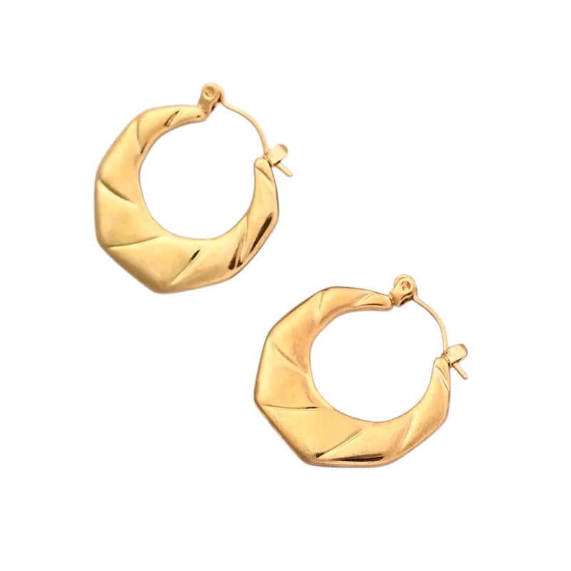 Earrings of steel gold - EA312