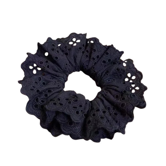 Scrunchie rubber with black lace - HA006