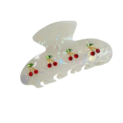 Κλάμερ λευκό με κερασάκια - ha016