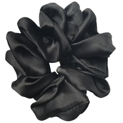 Λαστιχάκι scrunchie μαύρο σατέν - ha018