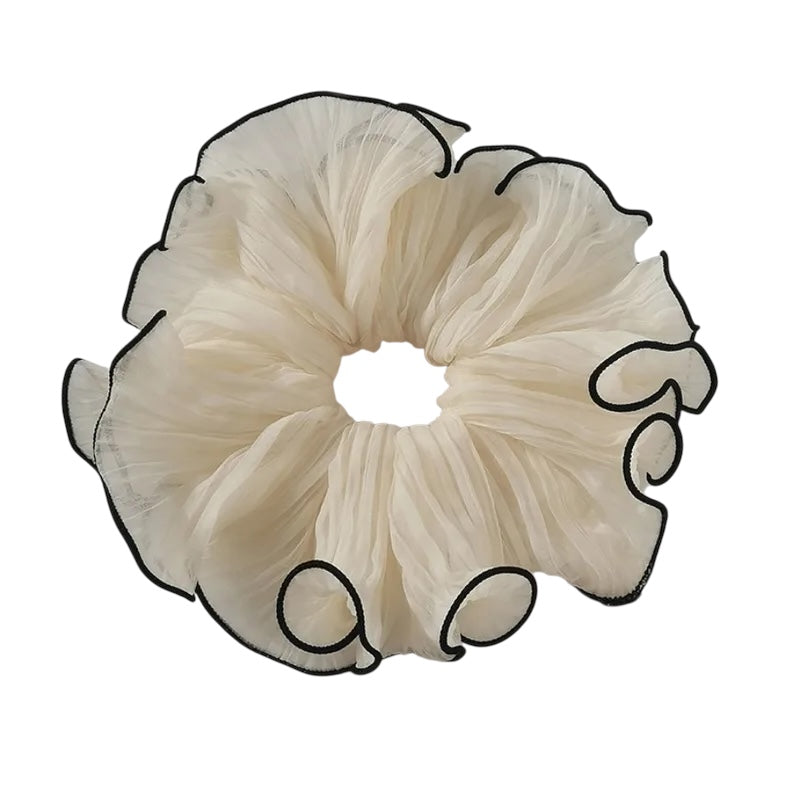 Λαστιχάκι scrunchie τούλινο κρεμ - HA030