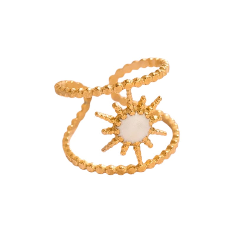 Δαχτυλίδι ατσάλινο με ήλιο - w527