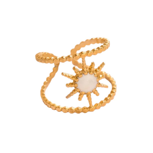 Δαχτυλίδι ατσάλινο με ήλιο - w527