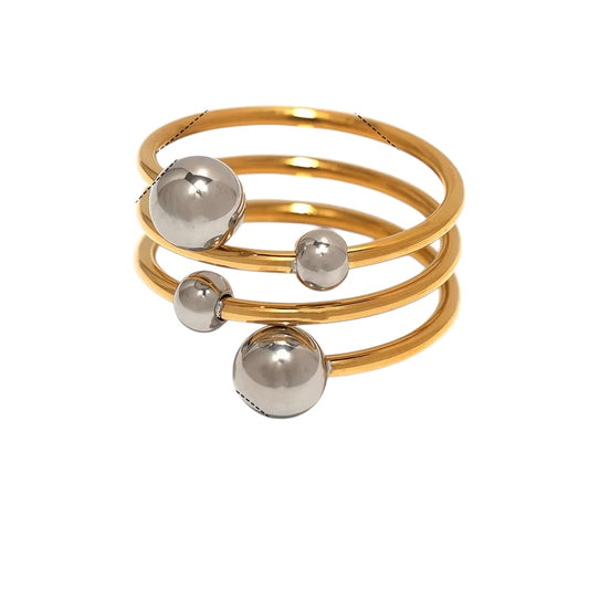 Δαχτυλίδι ατσάλινο χρυσό ασημί  - w533