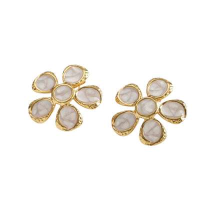 Cercei cu flori din oțel w537