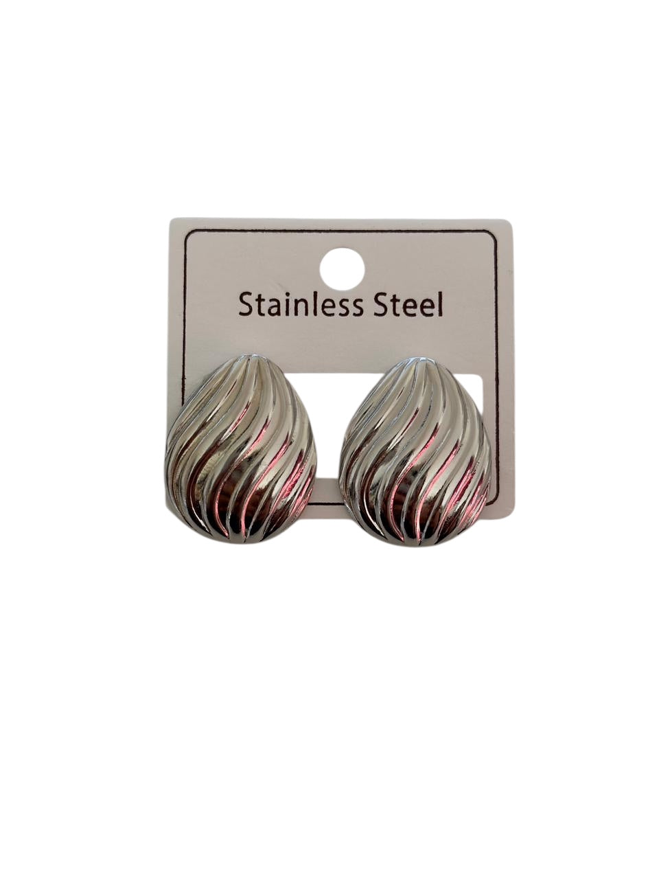 Σκουλαρίκια ατσάλινα ασημί - w538