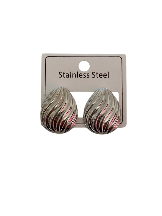 Σκουλαρίκια ατσάλινα ασημί - w538