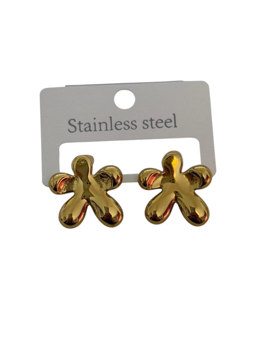 Σκουλαρίκια ατσάλινα λουλούδια- w539