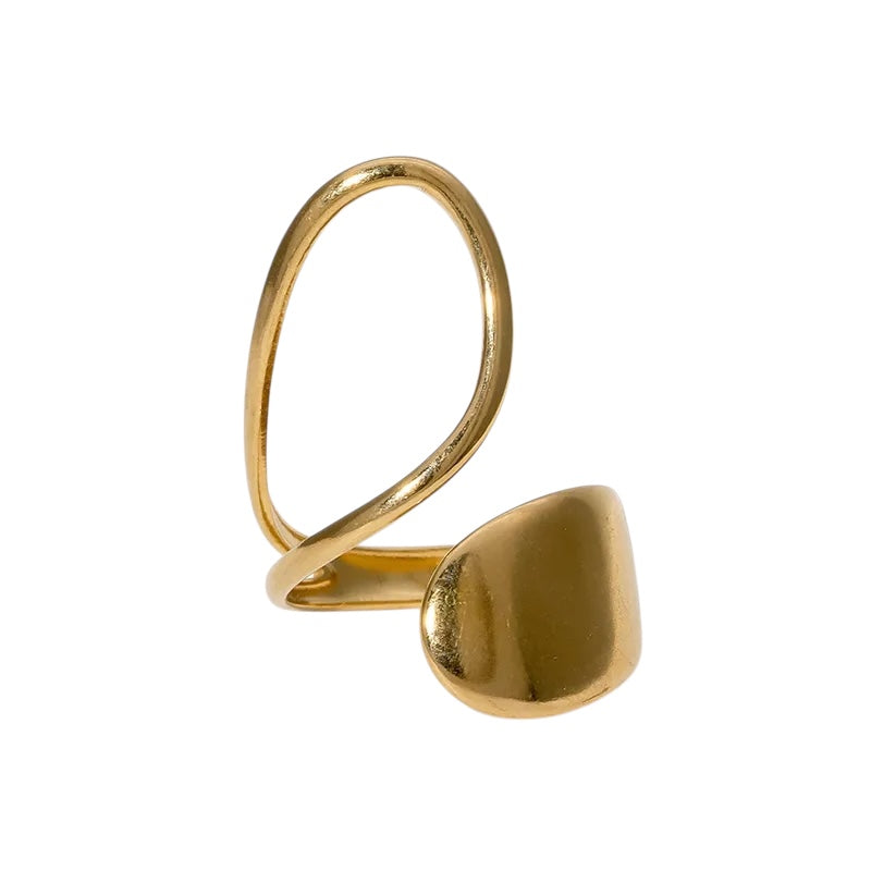 Δαχτυλίδι ατσάλινο χρυσό  - w560