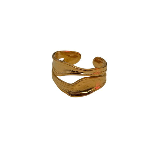 Δαχτυλίδι ατσάλινο χρυσό- w563