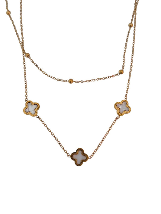 Κολιέ ατσάλινο χρυσό - w591