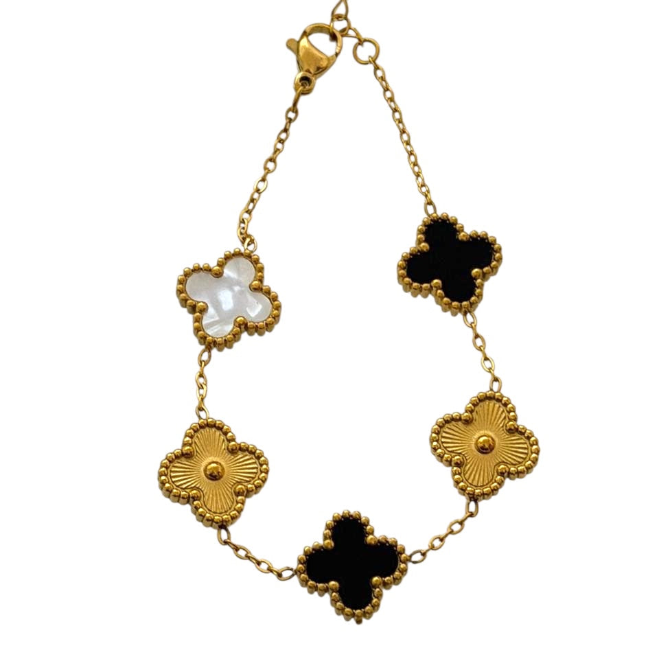 Βραχιόλι ατσάλινο με μαύρους κυκλικούς σταυρούς - w604