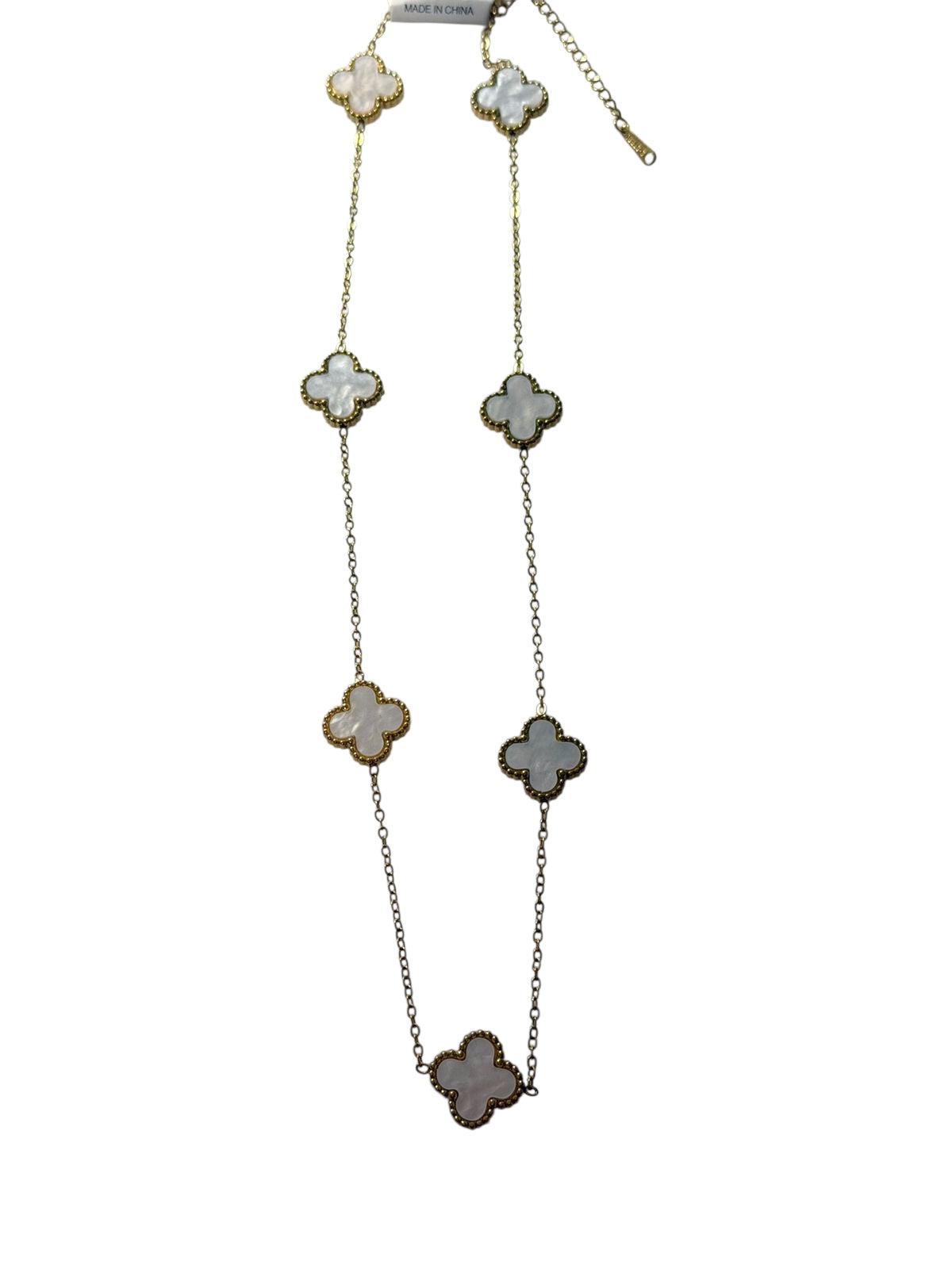 Κολιέ ατσάλινο με λευκούς κυκλικούς σταυρούς - w612