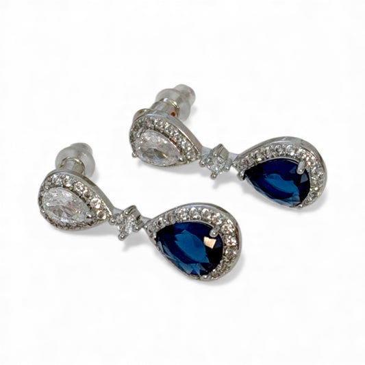 Σκουλαρίκια ορειχάλκινα με zircon -w648