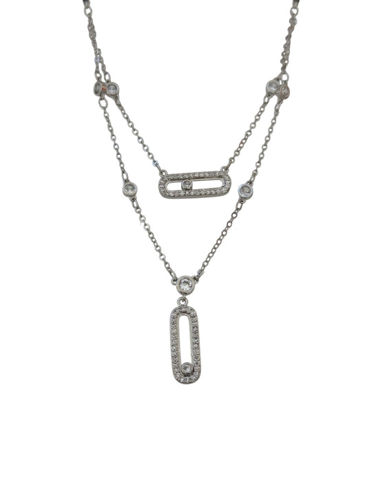 Κολιέ ορειχάλκινο με zircon -w655