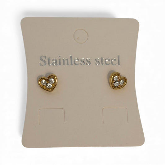 Σκουλαρίκια ατσάλινα με καρδιές - w659