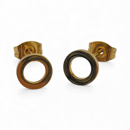 Σκουλαρίκια ατσάλινα πολύ μικρά χρυσά- w668