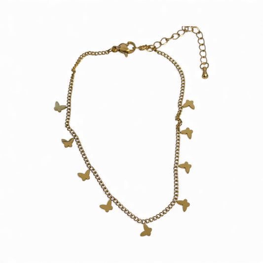 Κολιέ ατσάλινο με πεταλούδες  -w671