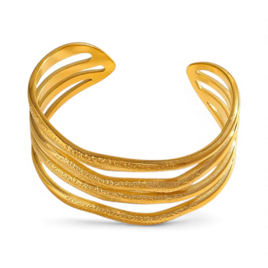 Βραχιόλι ατσάλινο χρυσό - w679