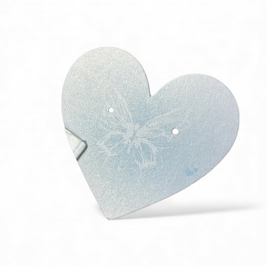 Καρτελάκια για σκουλαρίκια καρδιά 5x3.5 50τμχ - P076