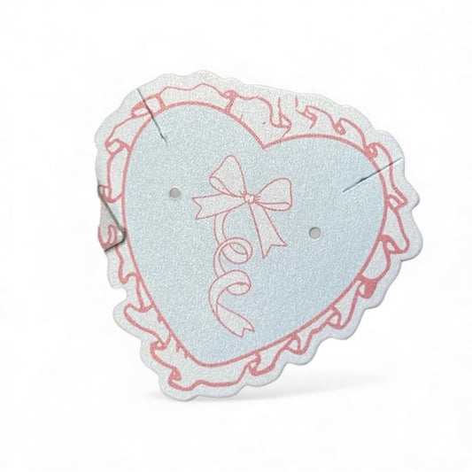 Καρτελάκια για σκουλαρίκια και κολιέ καρδιά 5x3.5 50τμχ - P077