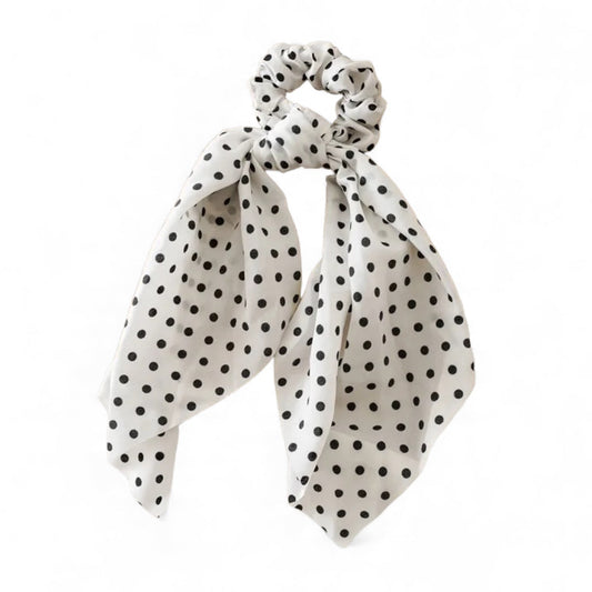 Λαστιχάκι με λευκή πουά κορδέλα - HA033