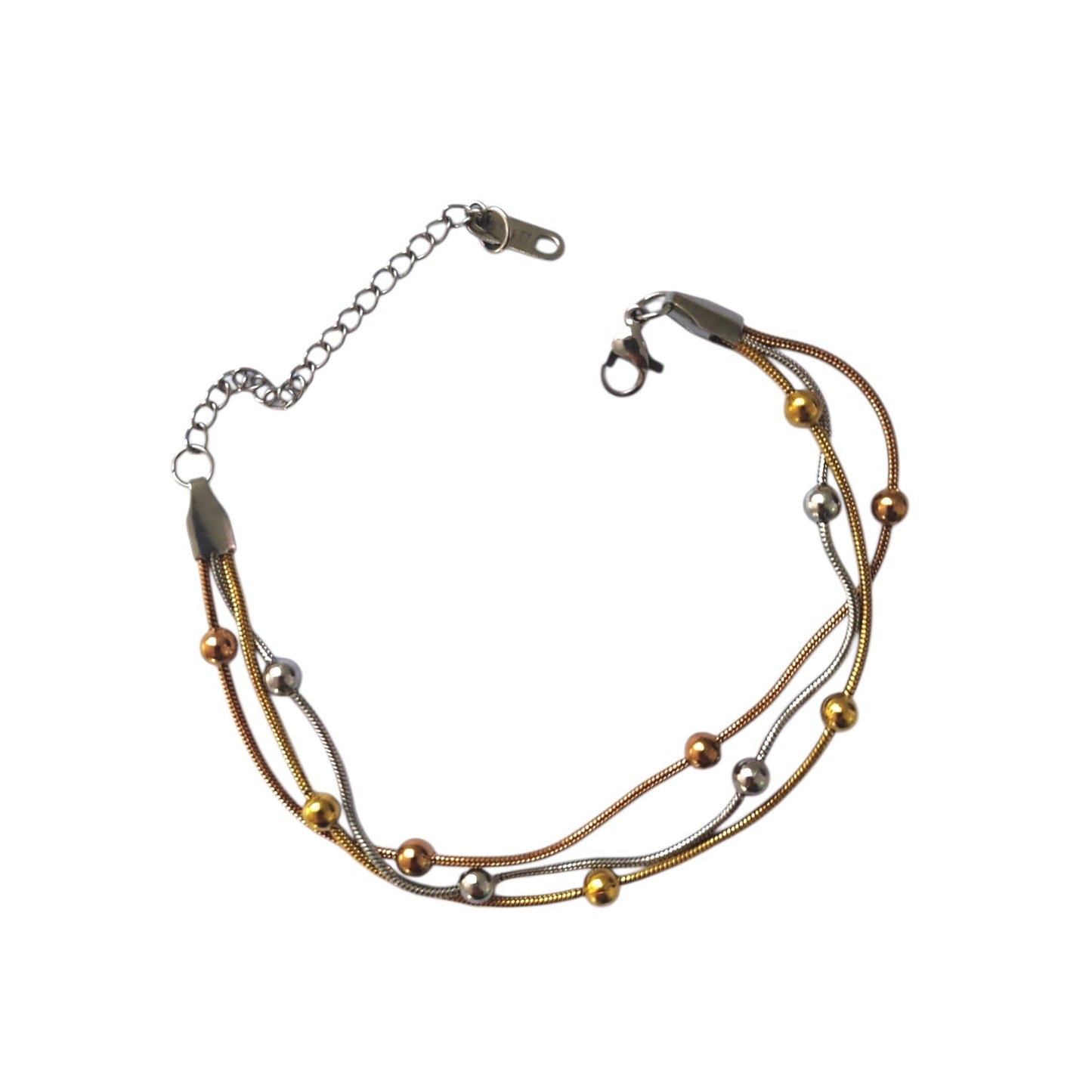 Βραχιόλι με τριπλή ατσάλινη αλυσίδα - br242