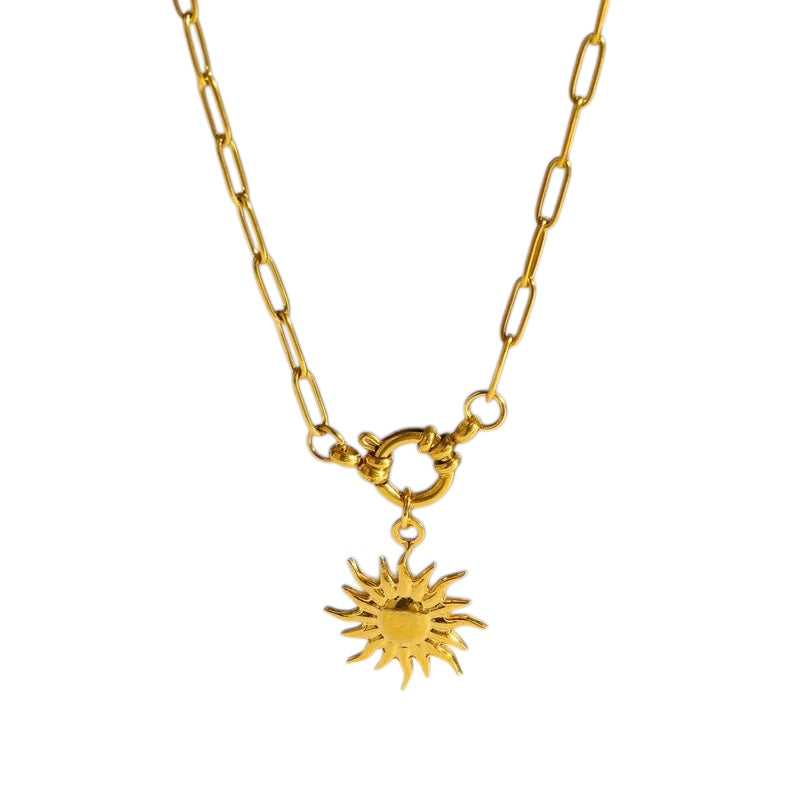 Κολιέ ατσάλινο με ήλιο - ne462