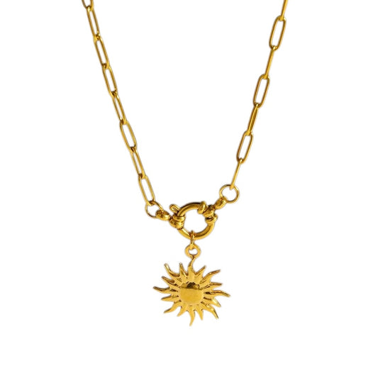 Κολιέ ατσάλινο με ήλιο - ne462