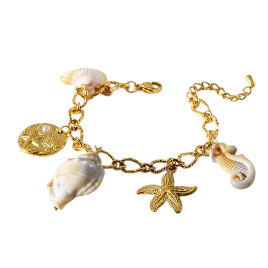 Βραχιόλι ατσάλινο με καλοκαιρινά charms - BR123