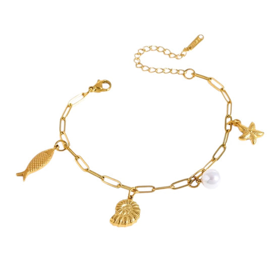 Βραχιόλι ατσάλινο με charms -BR518