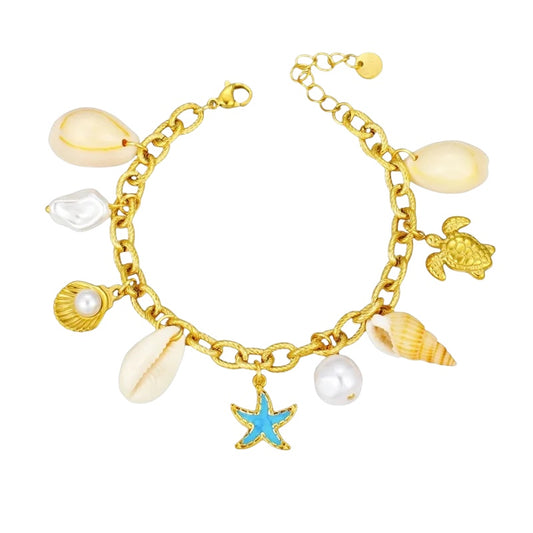 Βραχιόλι ατσάλινο με καλοκαιρινά charms- BR432