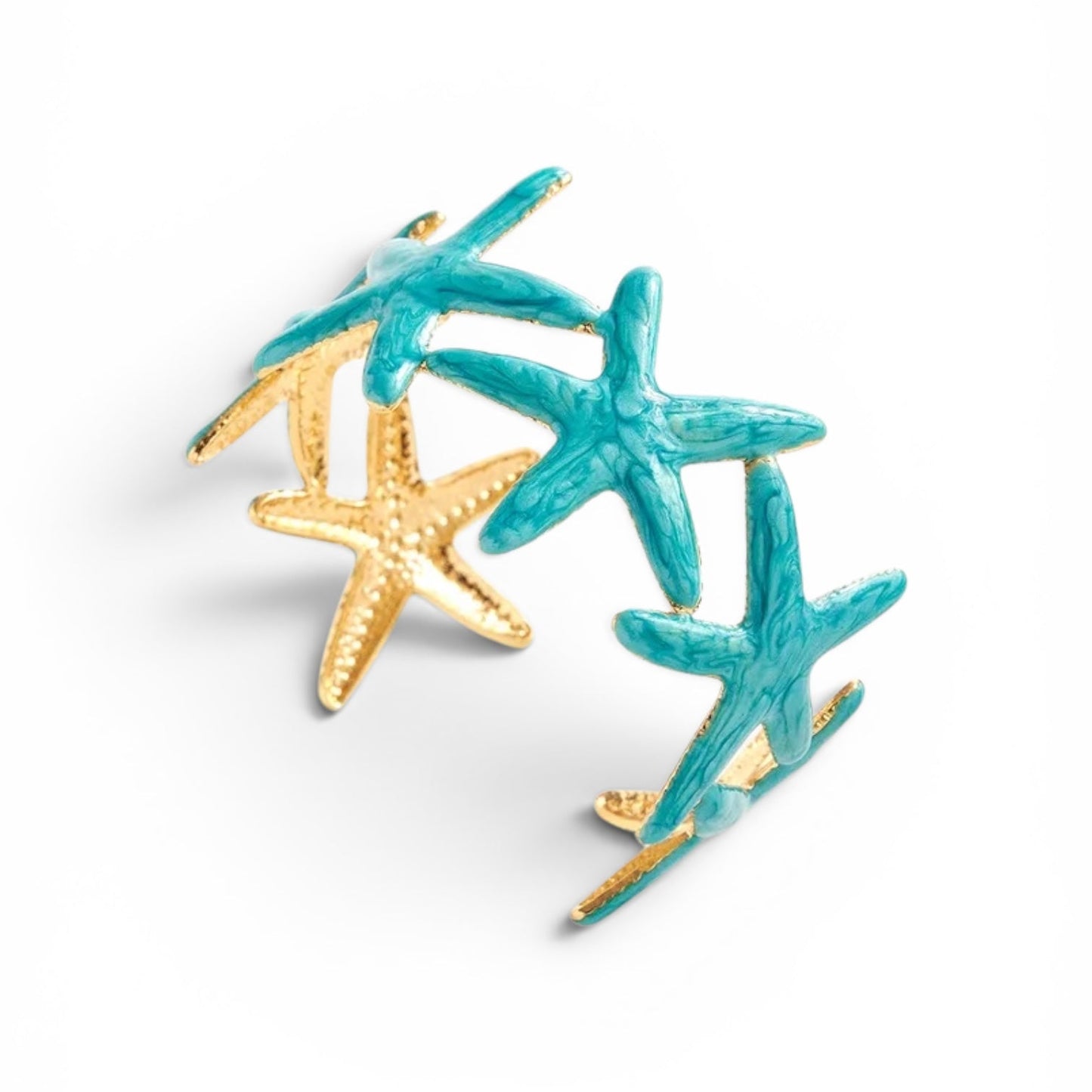 Steel bracelet with blue starfish - BR309
