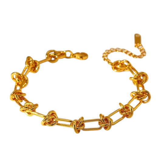 Vergoldetes Stahlkettenarmband-BR073