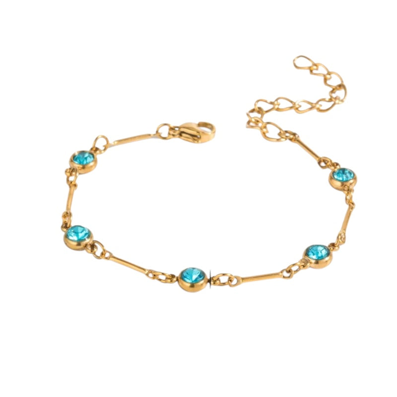 Stahlarmband mit blauen Zirkonen – BR264