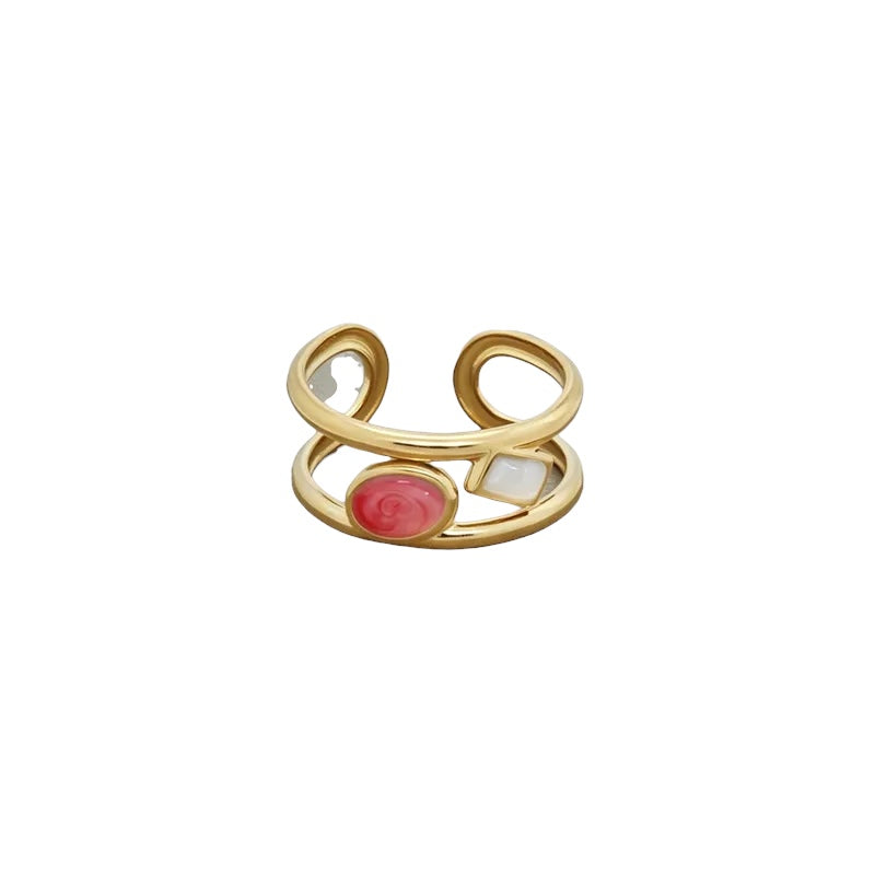 Stahlring mit Steinen – R174