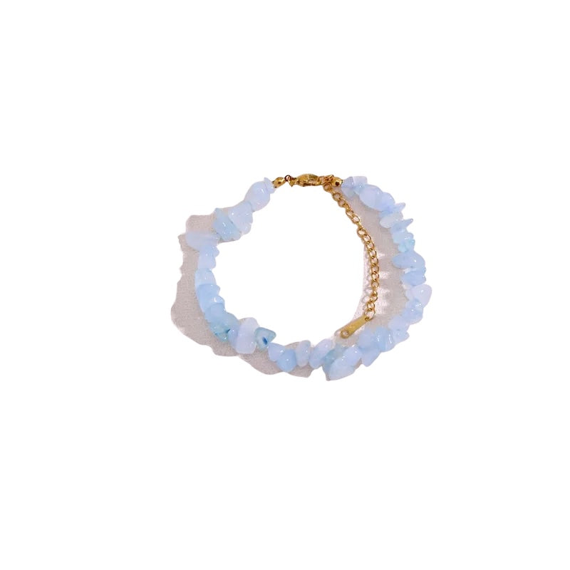 Bracelet necklace set with blue stones - SET032