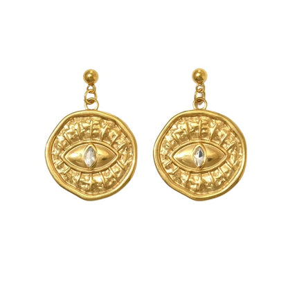 Steel shell earrings white with pearl - EA756