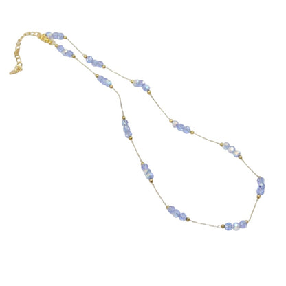 Steel necklace with pink zircon hearts - NE426
