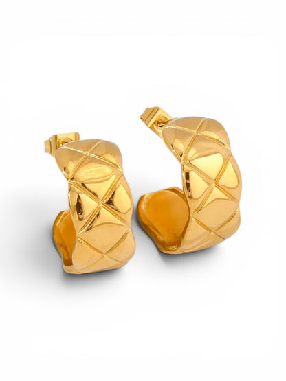 Steel shell earrings white with pearl - EA756