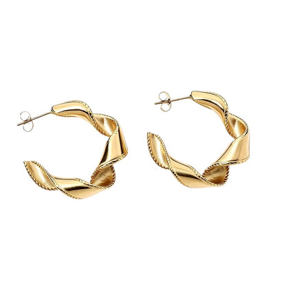 Steel shell earrings white with pearl - EA756
