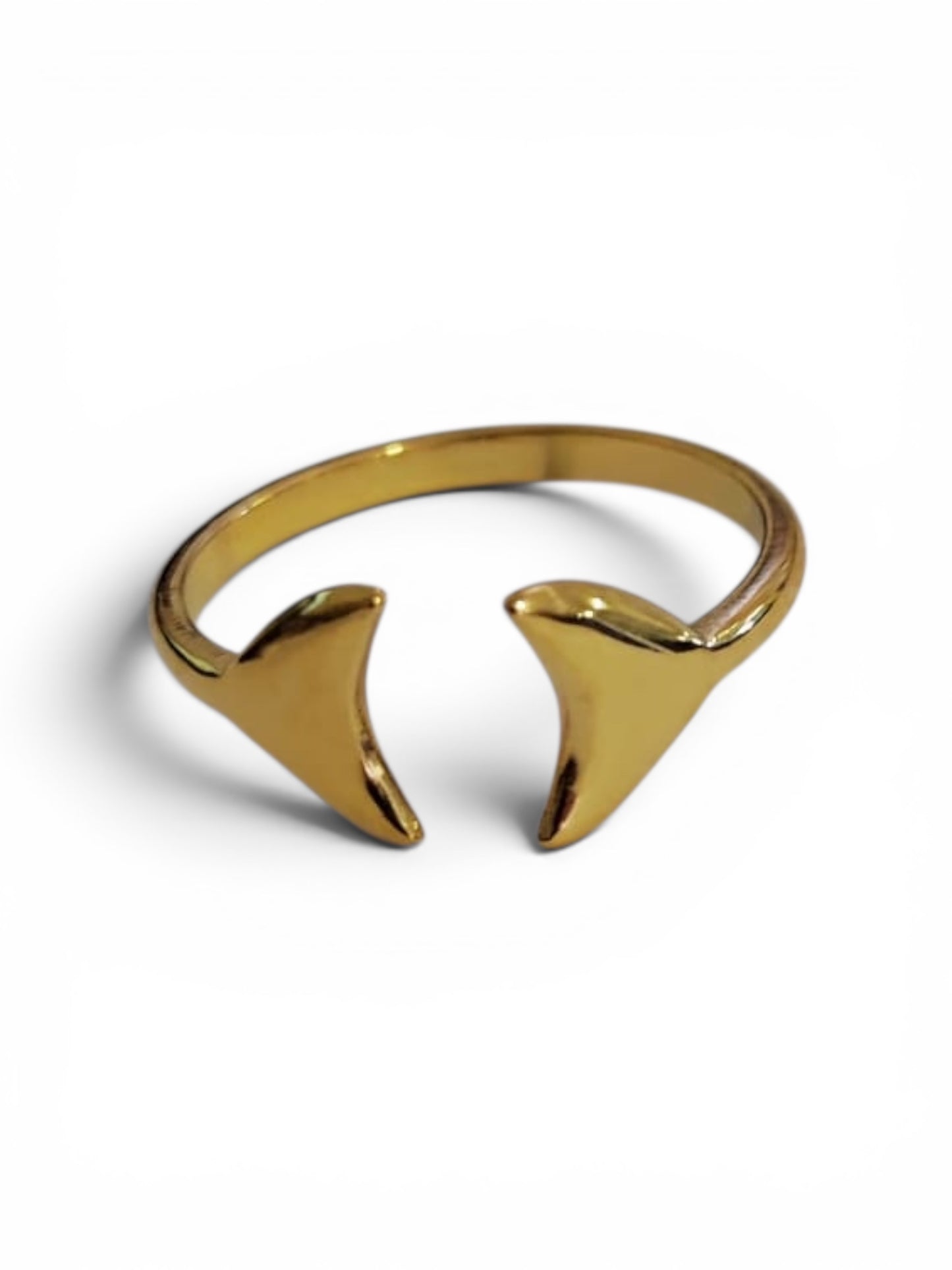 Anillo de acero con cristales verdes- R130