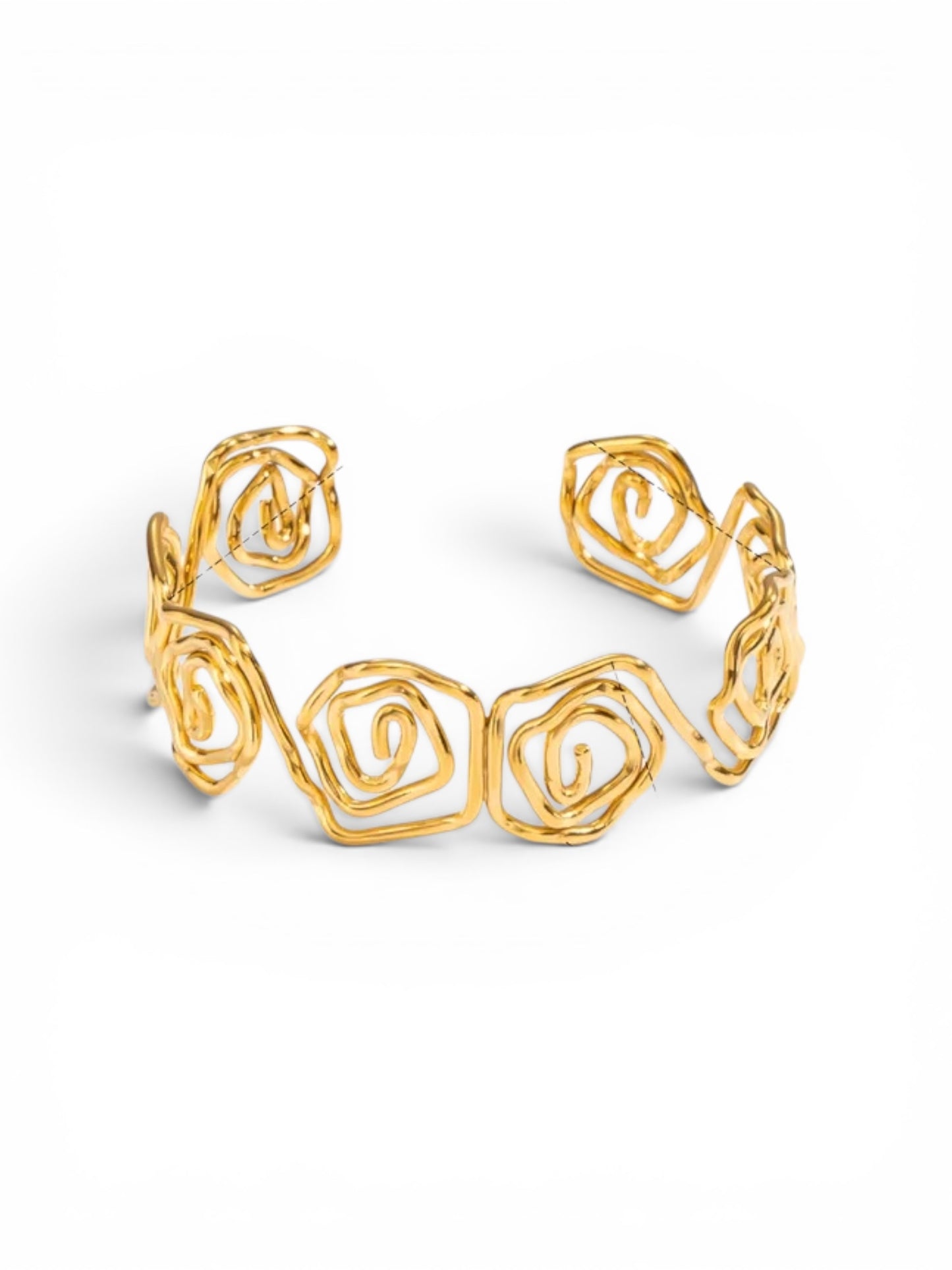 Stahlarmband mit weißen Blumen – BR255