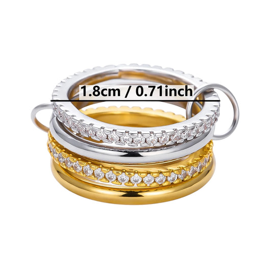 Anello in acciaio con cristalli verdi - R130
