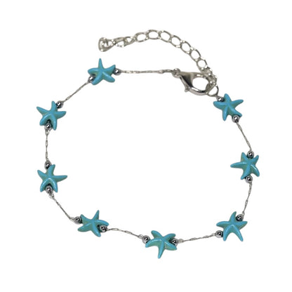Steel leg bracelet with colorful zircon - AN039