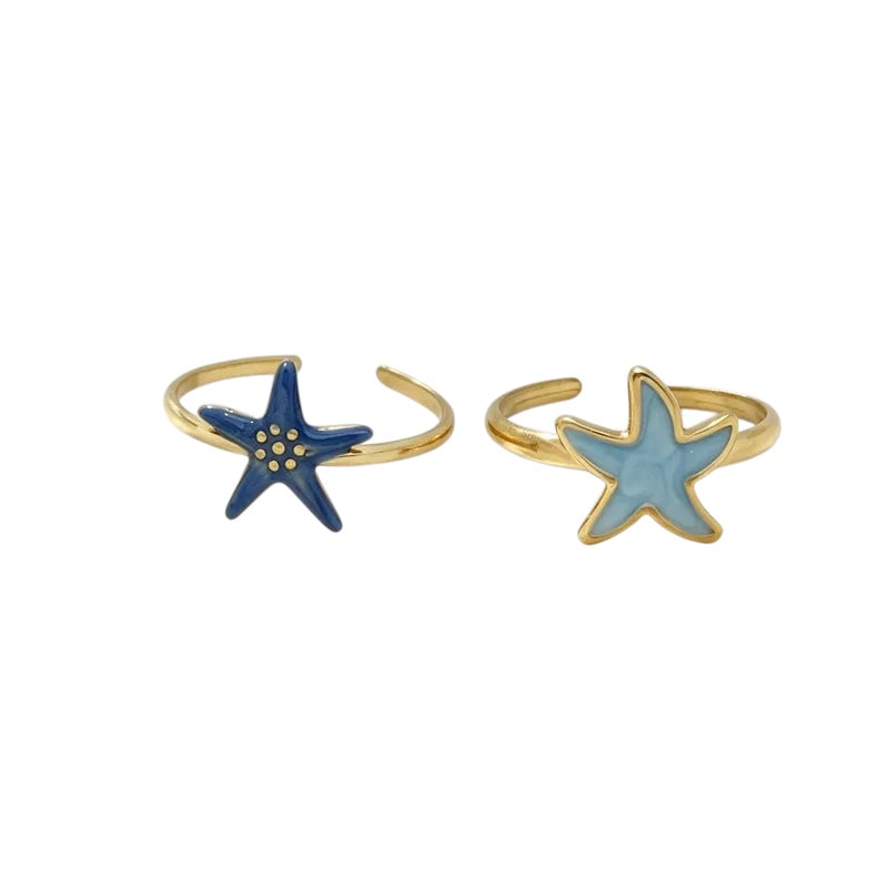 Anillo de acero con cristales verdes- R130