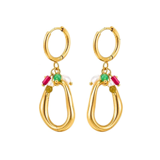 Boucles d'oreilles acier doré- EA764