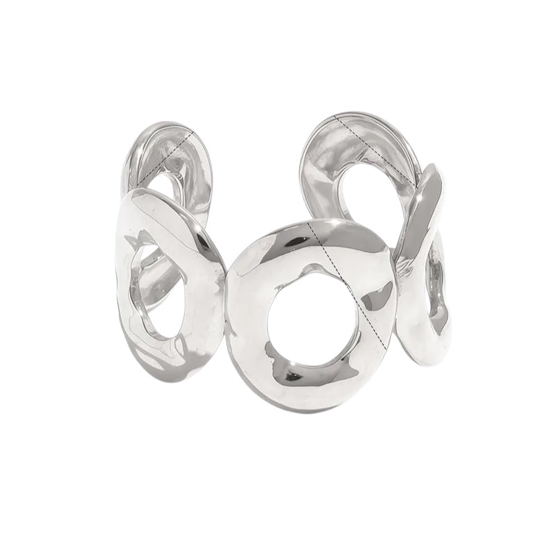 Ring aus Stahlsilber mit Kreisen – R294
