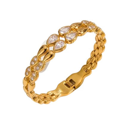Bracelet en acier avec zircon - BR443