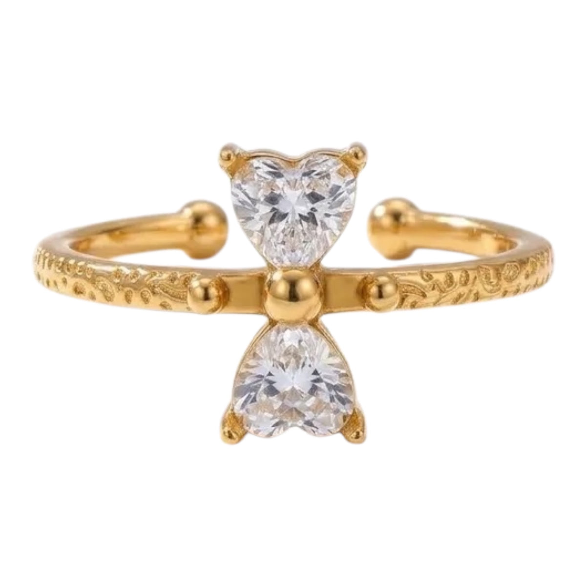 Goldring aus Stahl mit ovalem Zirkon – R152